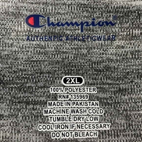 CHAMPIONS Quarter Zip Authentic Athleticwear Gray Pullover Top Big and Tall - Picture 3 of 8
